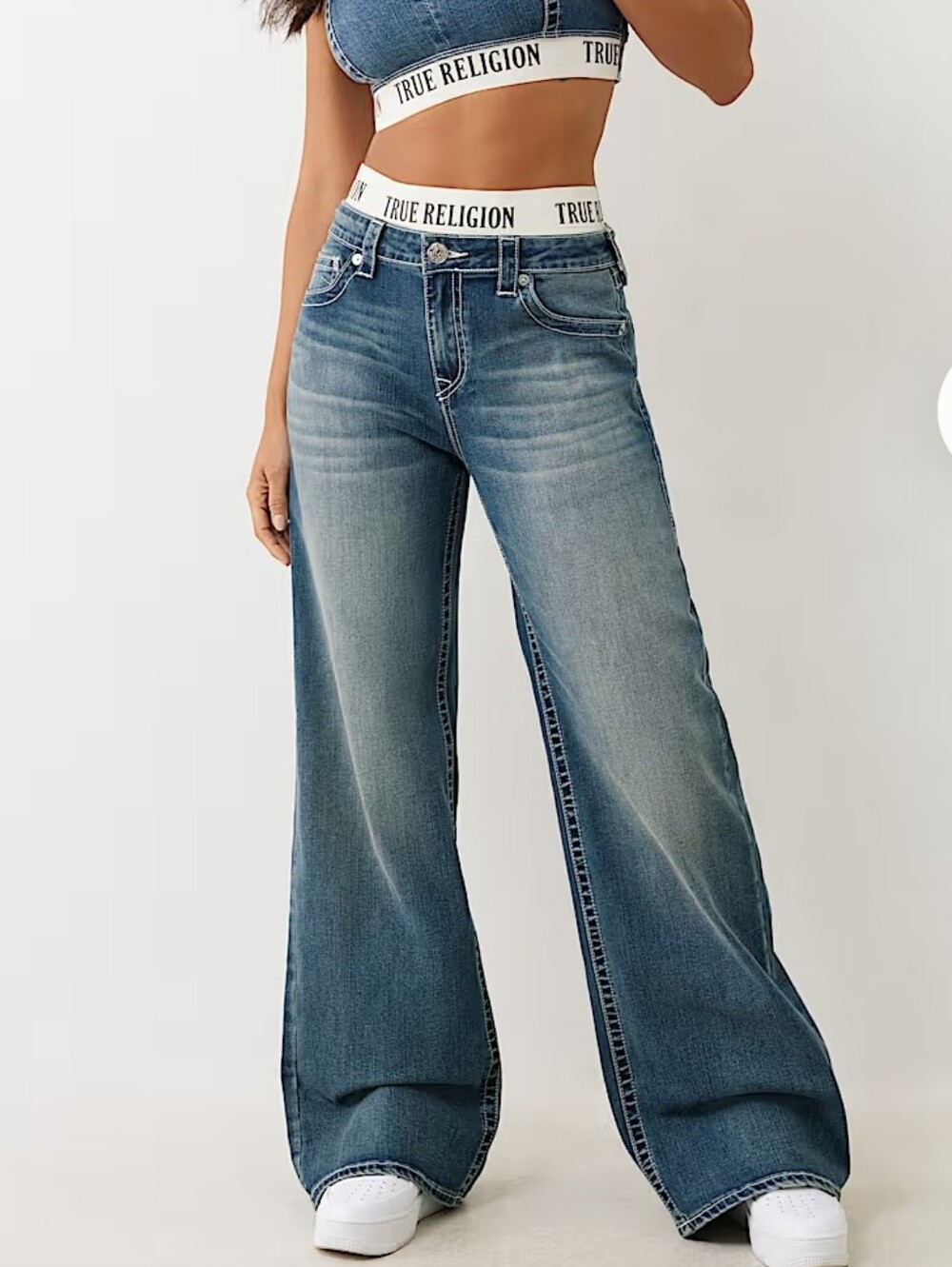True Religion bobbi detachable boxer baggy jeans Denim